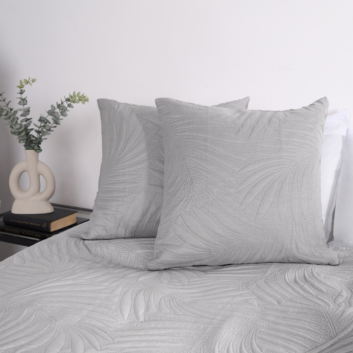 OHS Leaf Pinsonic Cushion Covers - Grey>