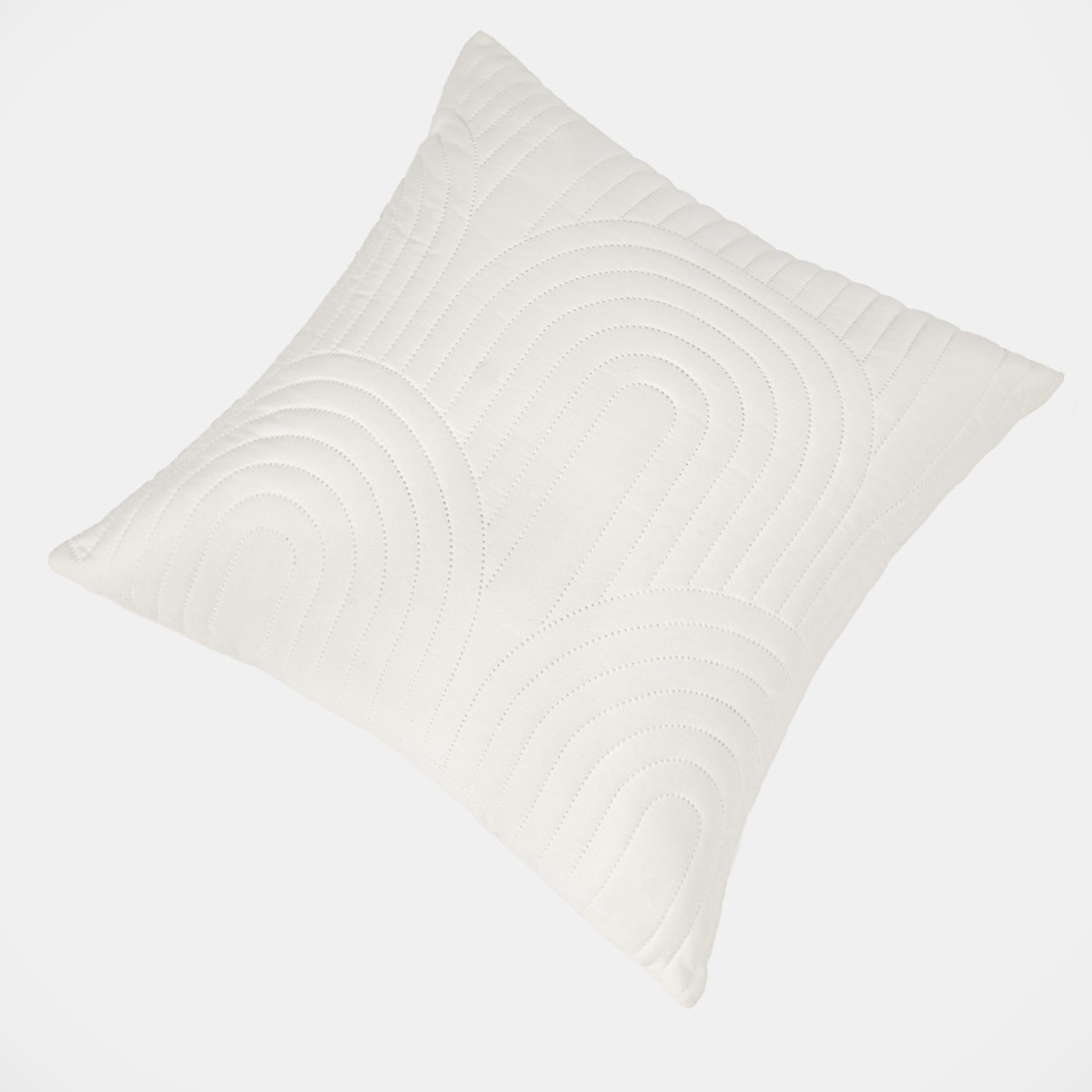 OHS Arches Embossed Pinsonic Cushion Covers, Cream - 2 Pack>