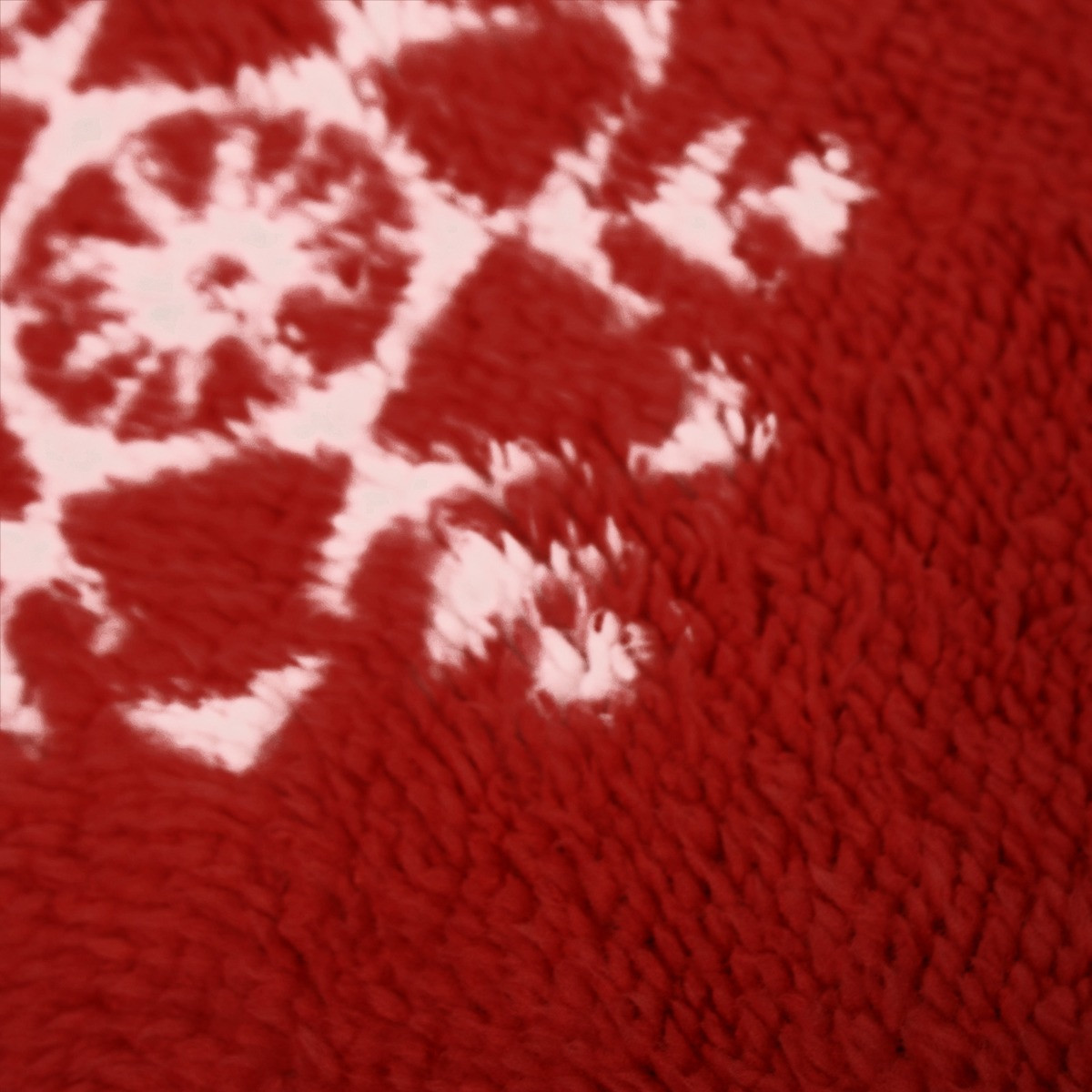 OHS Snowflake Print Teddy Cushion Covers - Red>