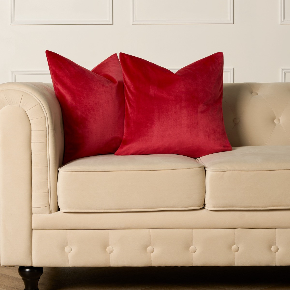 Sienna Matte Velvet Cushion Covers - Red>