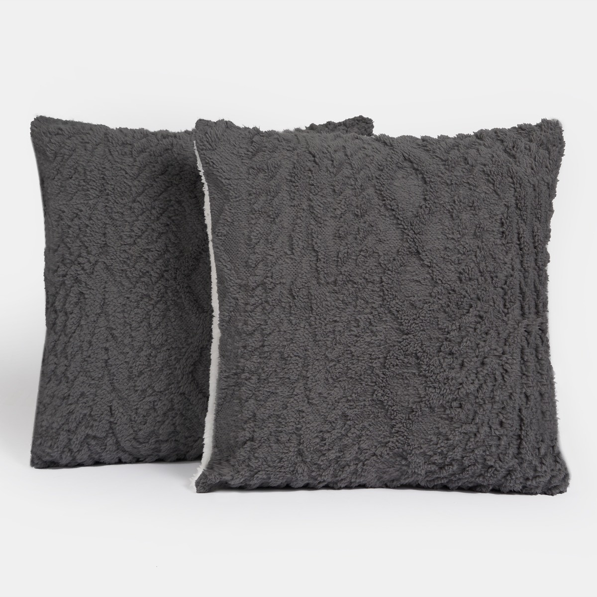 OHS Cable Knit Cushion Covers - Grey>