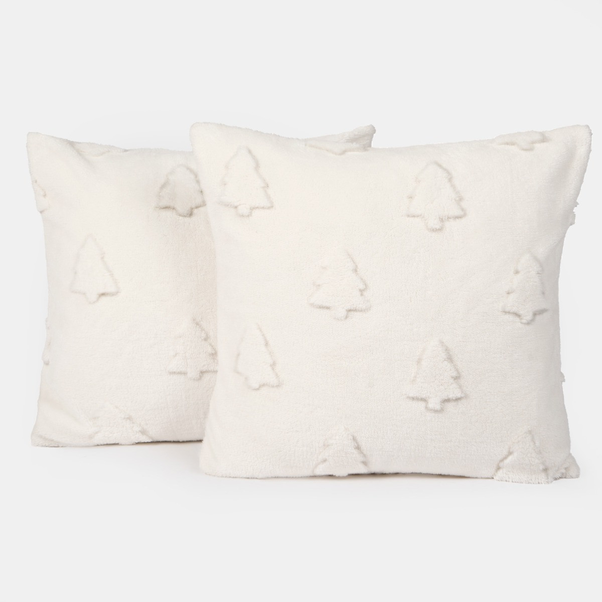 OHS Tufted Winter Tree Cushion Covers - Cream>