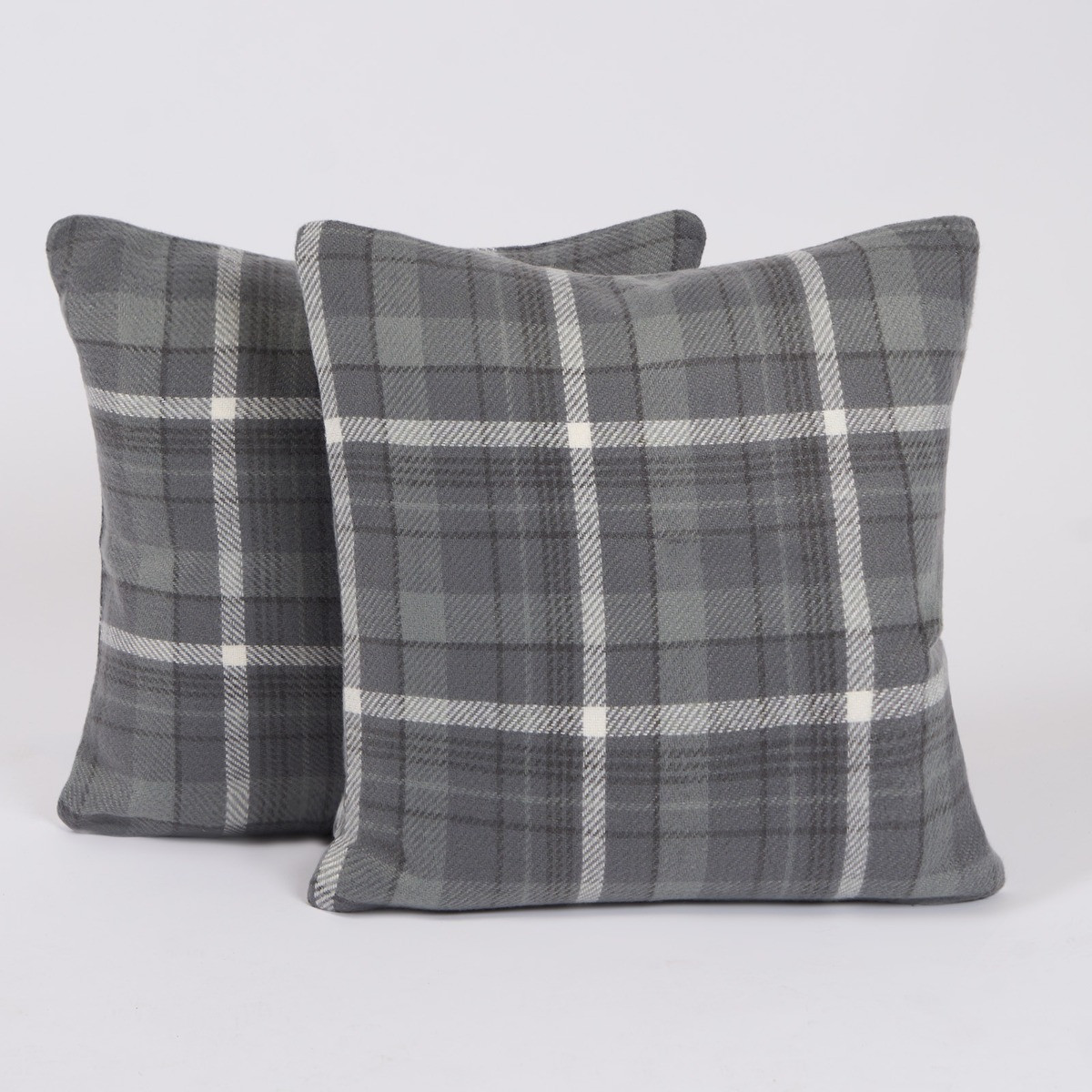 OHS Woven Check Cushion Covers - Winsford Charcoal>