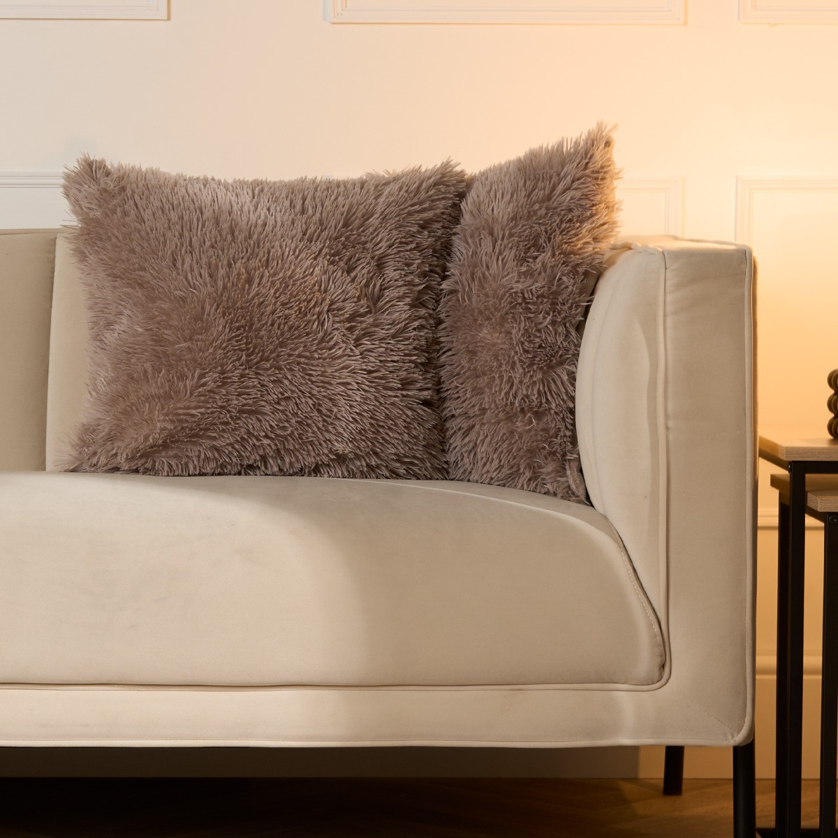 Sienna Fluffy Cushion Covers - Natural>