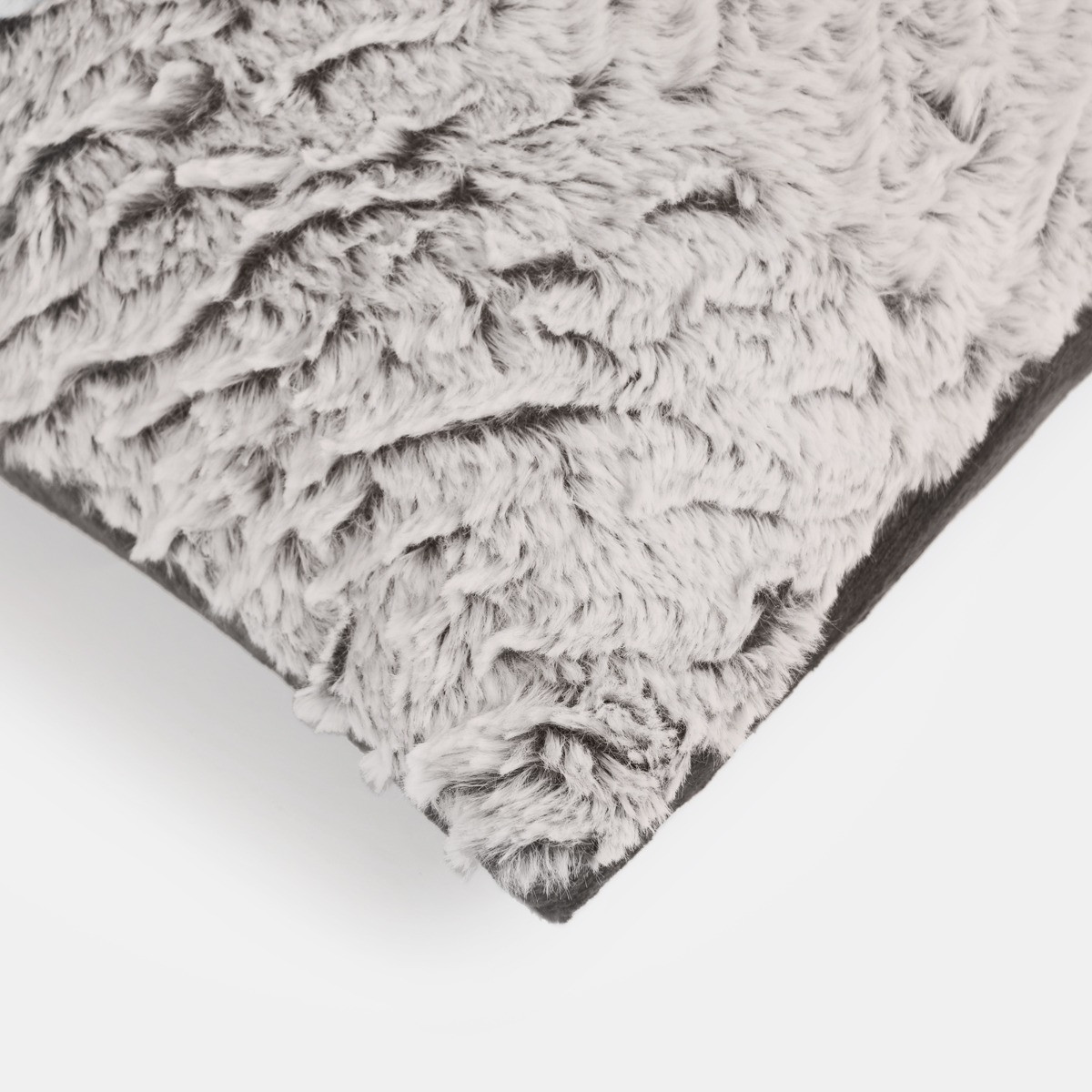 OHS Faux Fur Two Tone Cushion Covers - Natural >