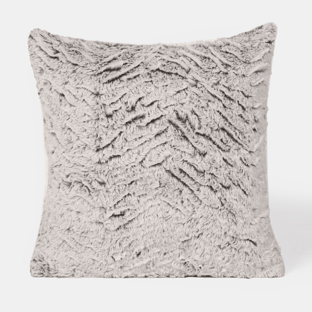 OHS Faux Fur Two Tone Cushion Covers - Natural >