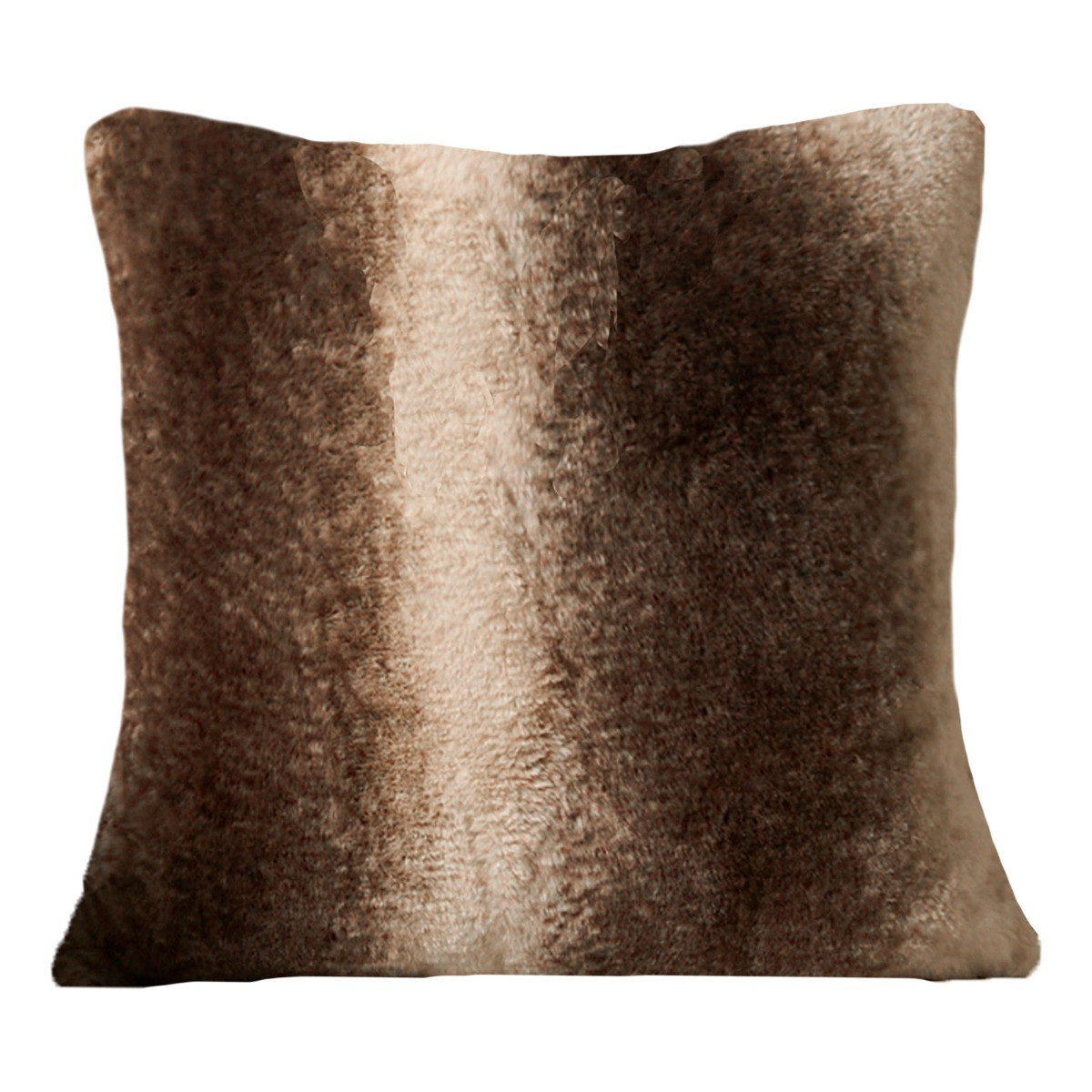 OHS Stripe Faux Fur Cushion Covers - Brown>