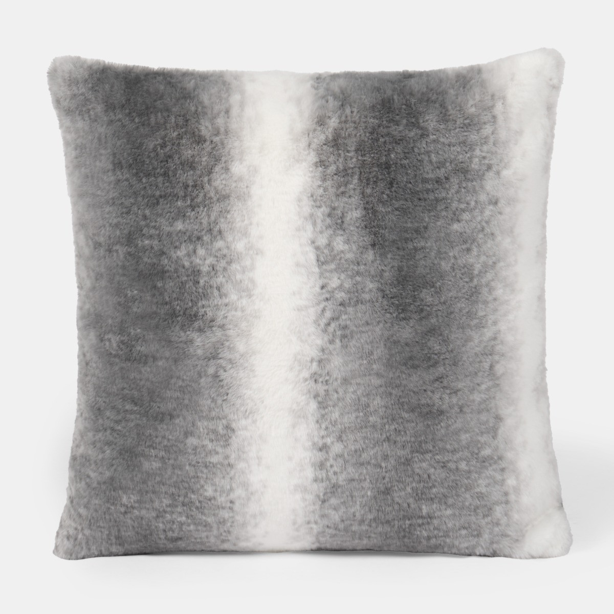 OHS Stripe Faux Fur Cushion Covers - Grey >