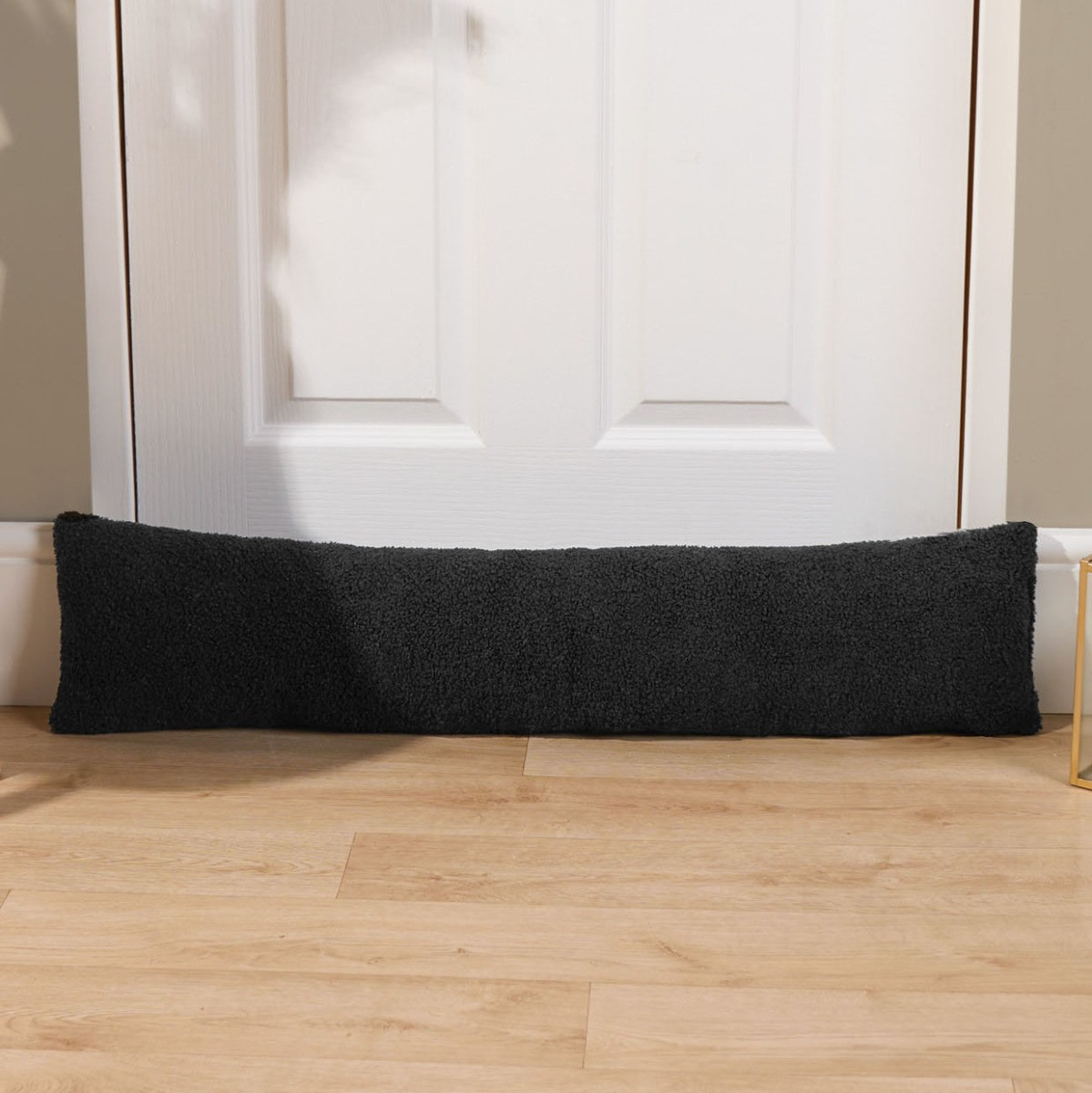 OHS Bouclé Draught Excluder - Black>