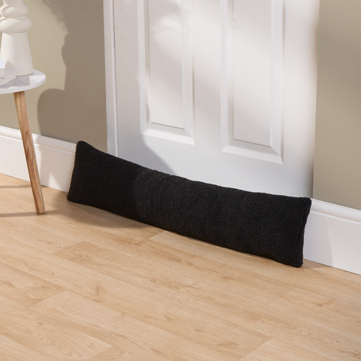 OHS Bouclé Draught Excluder - Black>