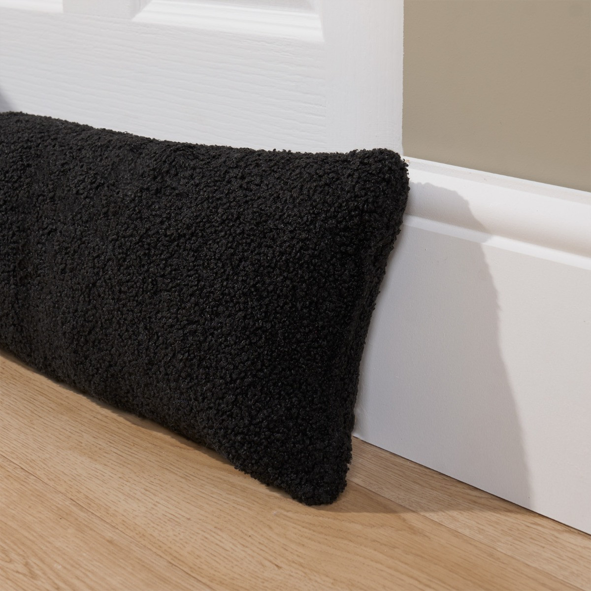 OHS Bouclé Draught Excluder - Black>