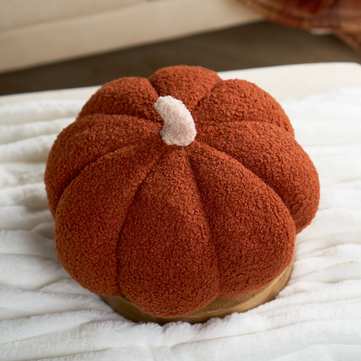 OHS Boucle Autumn Pumpkin Cushion - Rust>