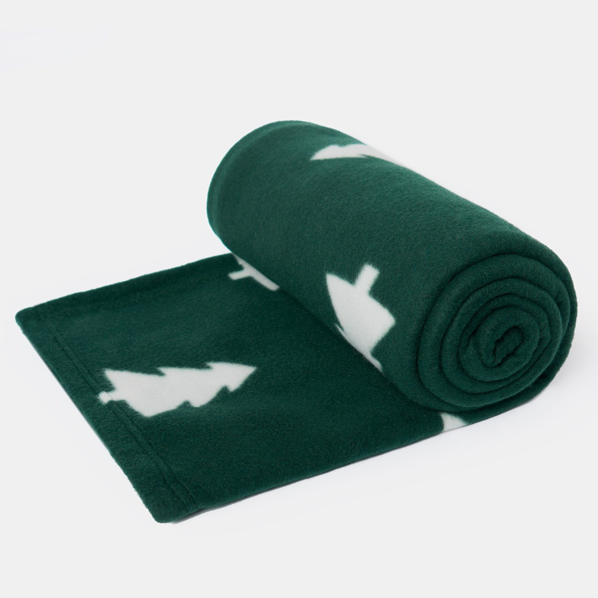 OHS Christmas Tree Print Fleece Throw - Green>