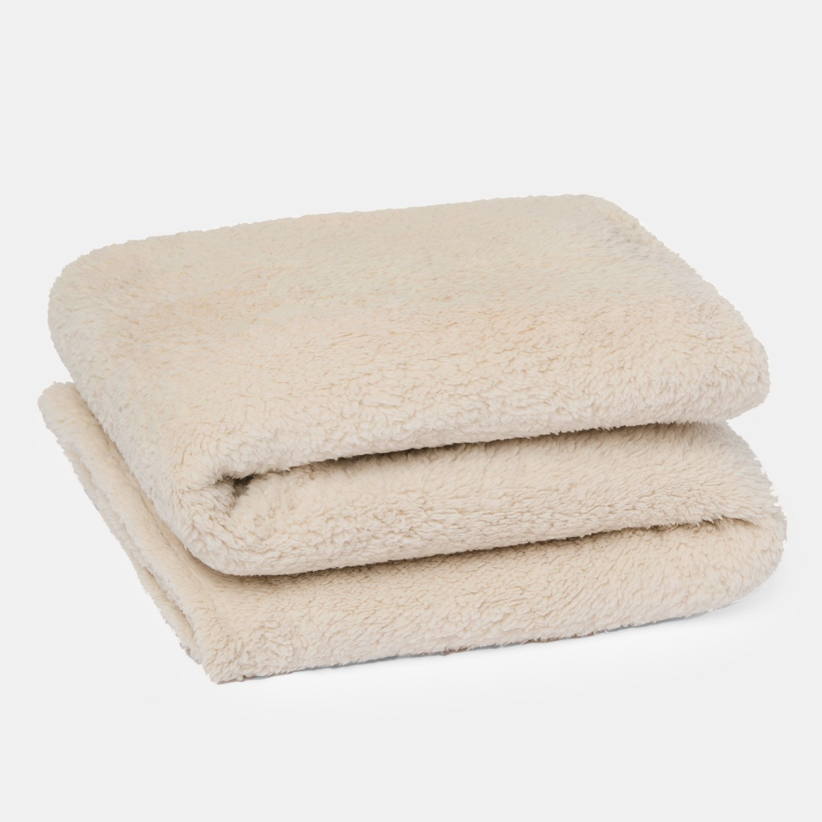 Brentfords Teddy Fleece Throw - Natural >