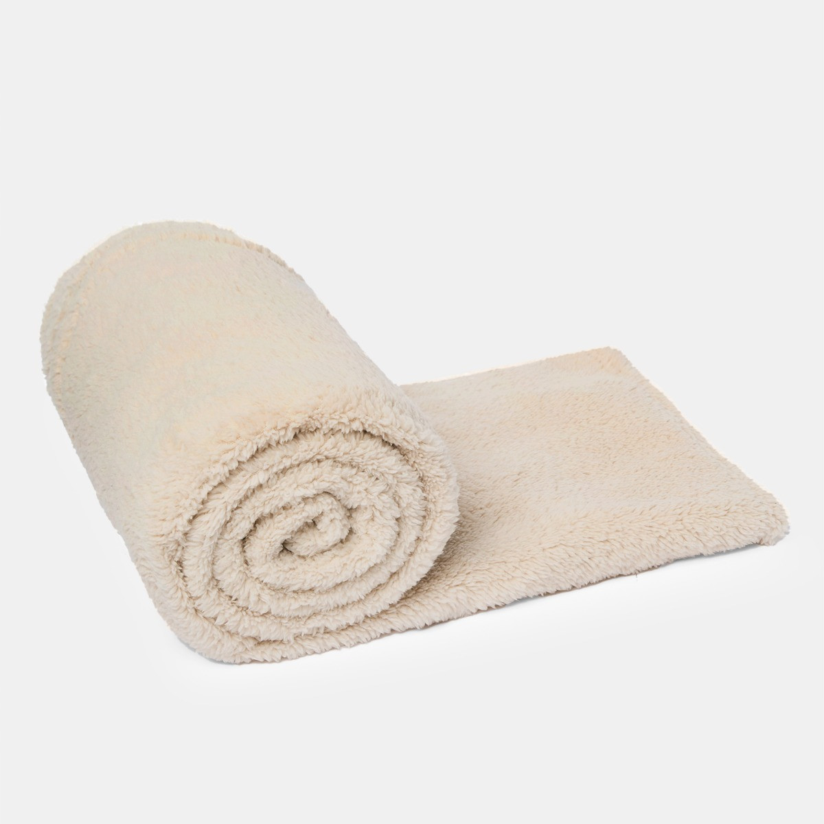 Brentfords Teddy Fleece Throw - Natural >