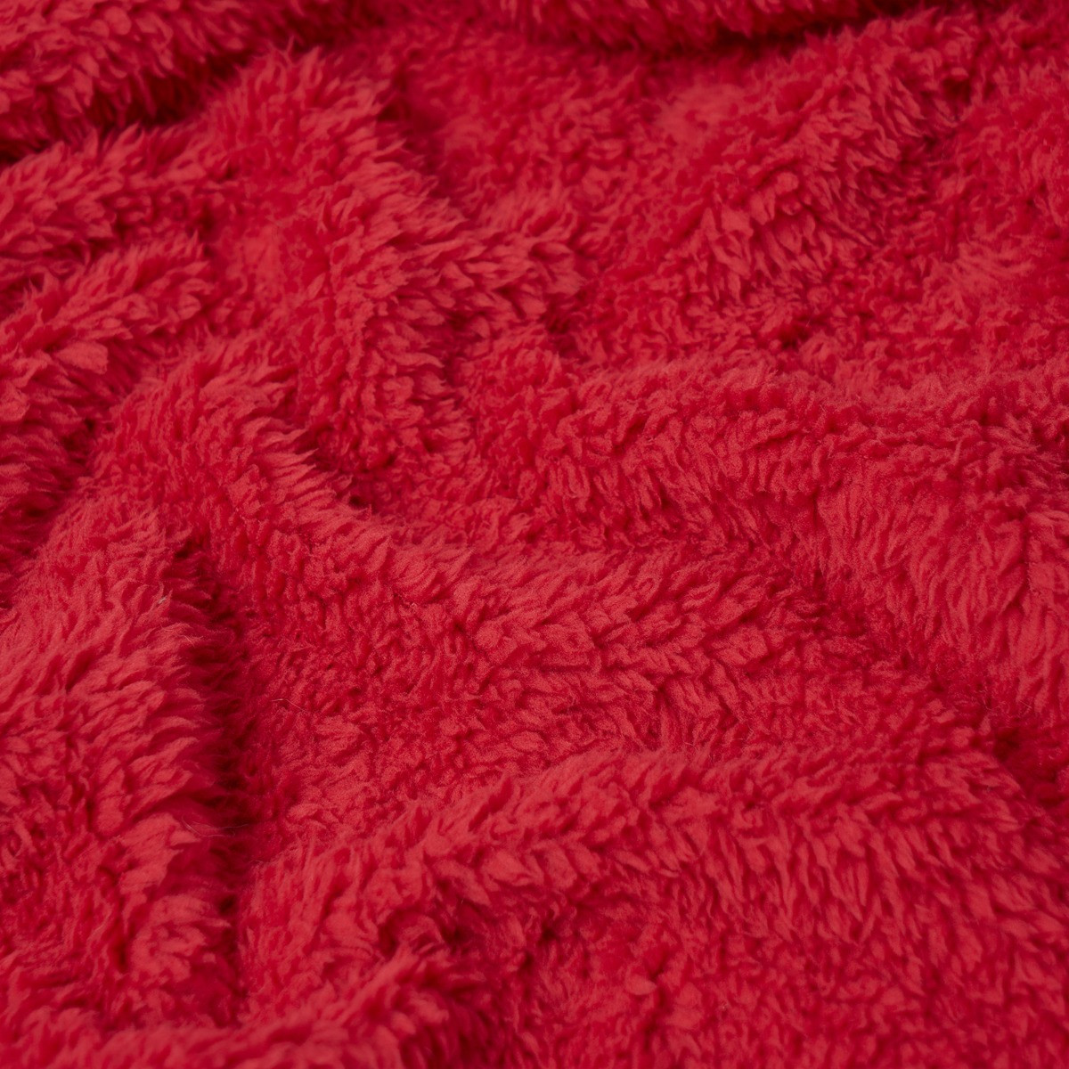 Brentfords Teddy Fleece Throw -  Red>