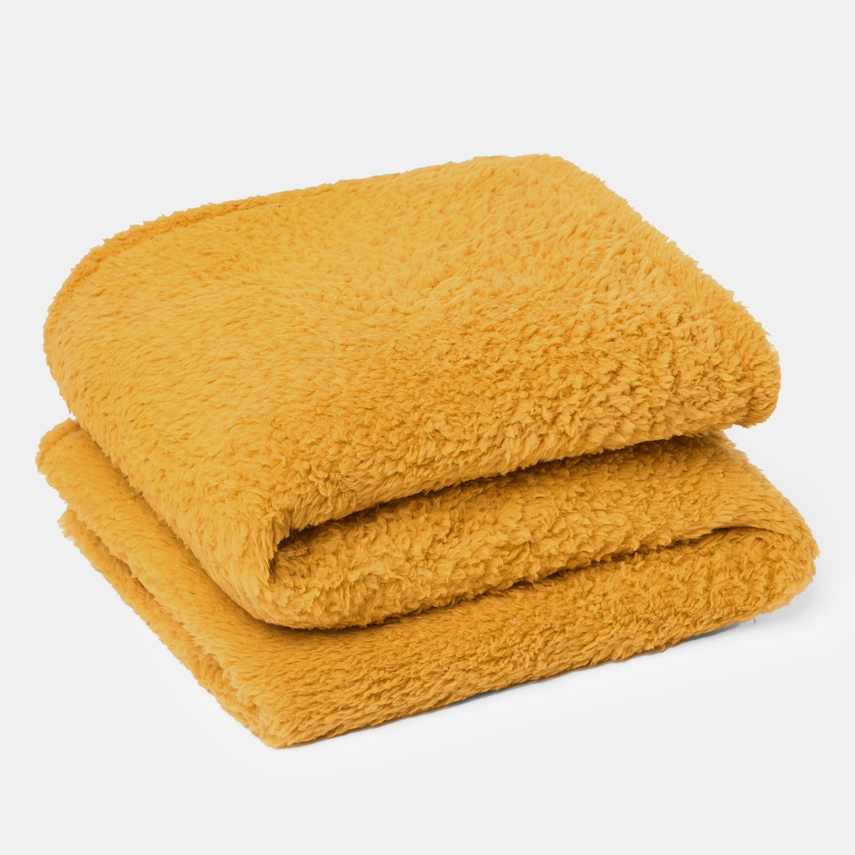 OHS Teddy Fleece Throw, Ochre - 200  x 240cm >