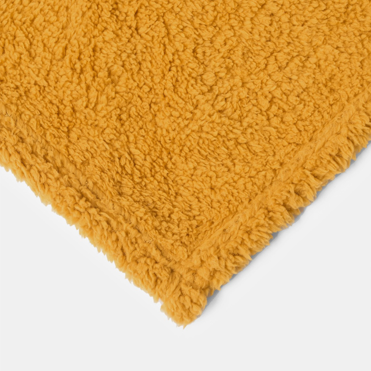 OHS Teddy Fleece Throw, Ochre - 200  x 240cm >