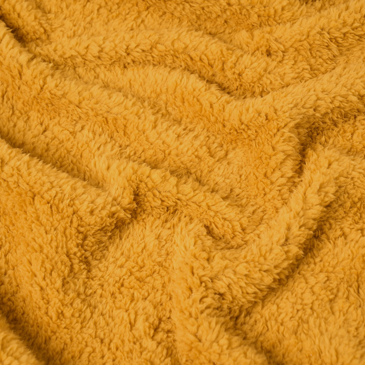 OHS Teddy Fleece Throw, Ochre - 200  x 240cm >