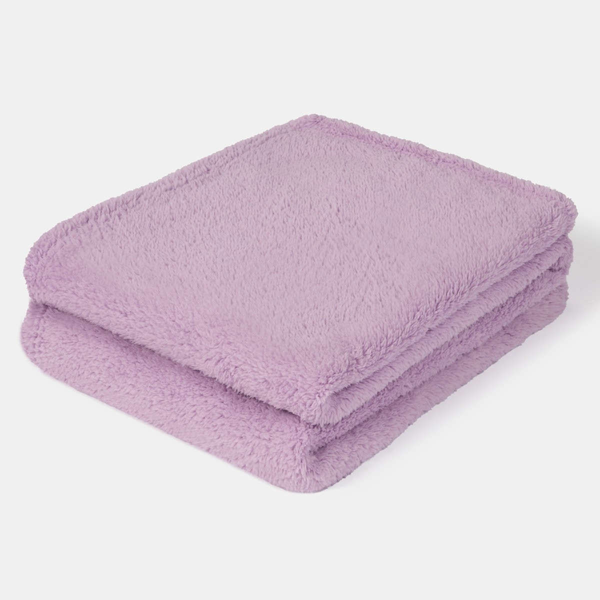 Brentfords Teddy Fleece Throw - Lilac >