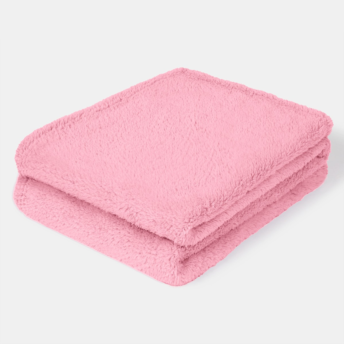 Brentfords Teddy Fleece Throw - Pink>