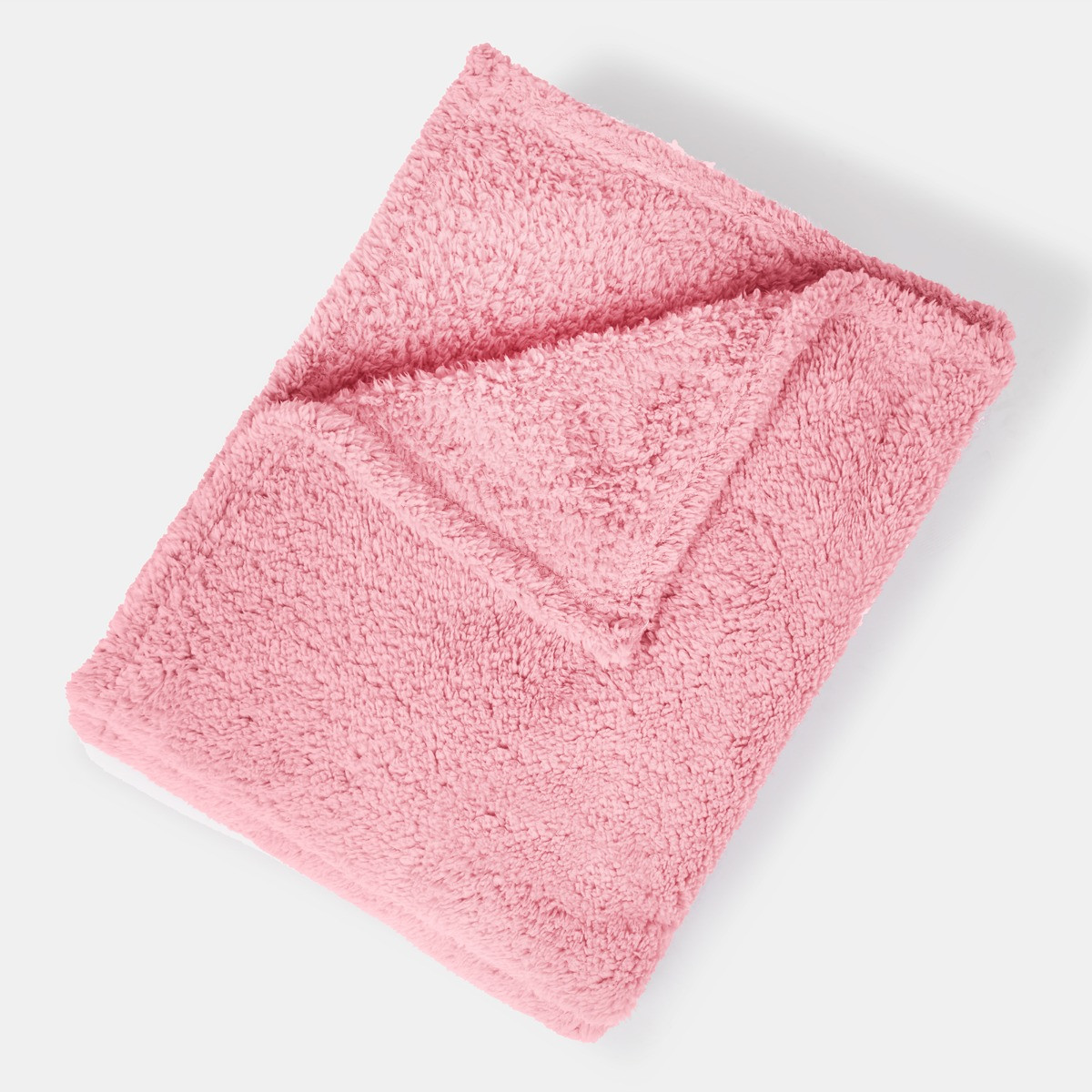 Brentfords Teddy Fleece Throw - Pink>