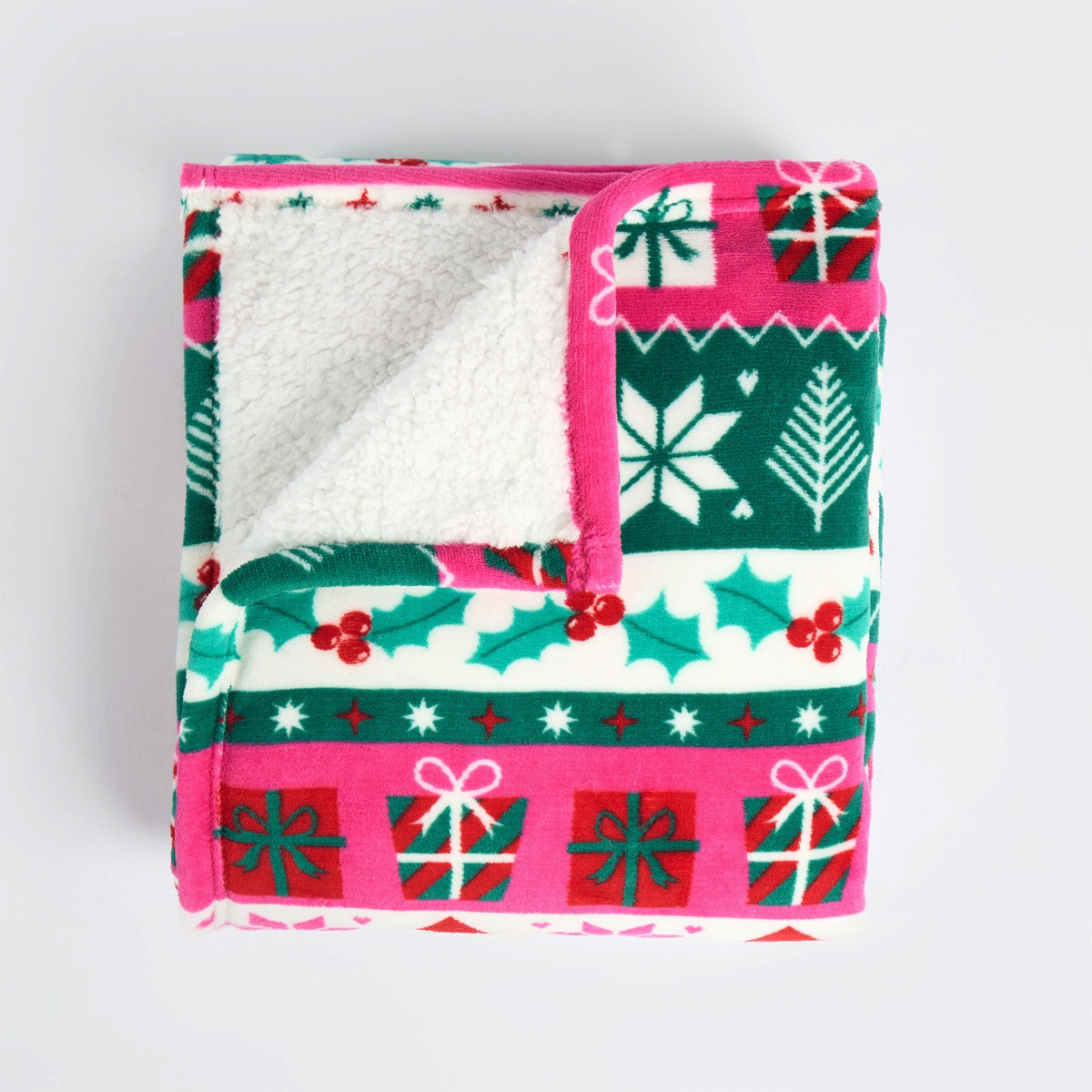 OHS Bright Nordic Printed Throw - Pink >