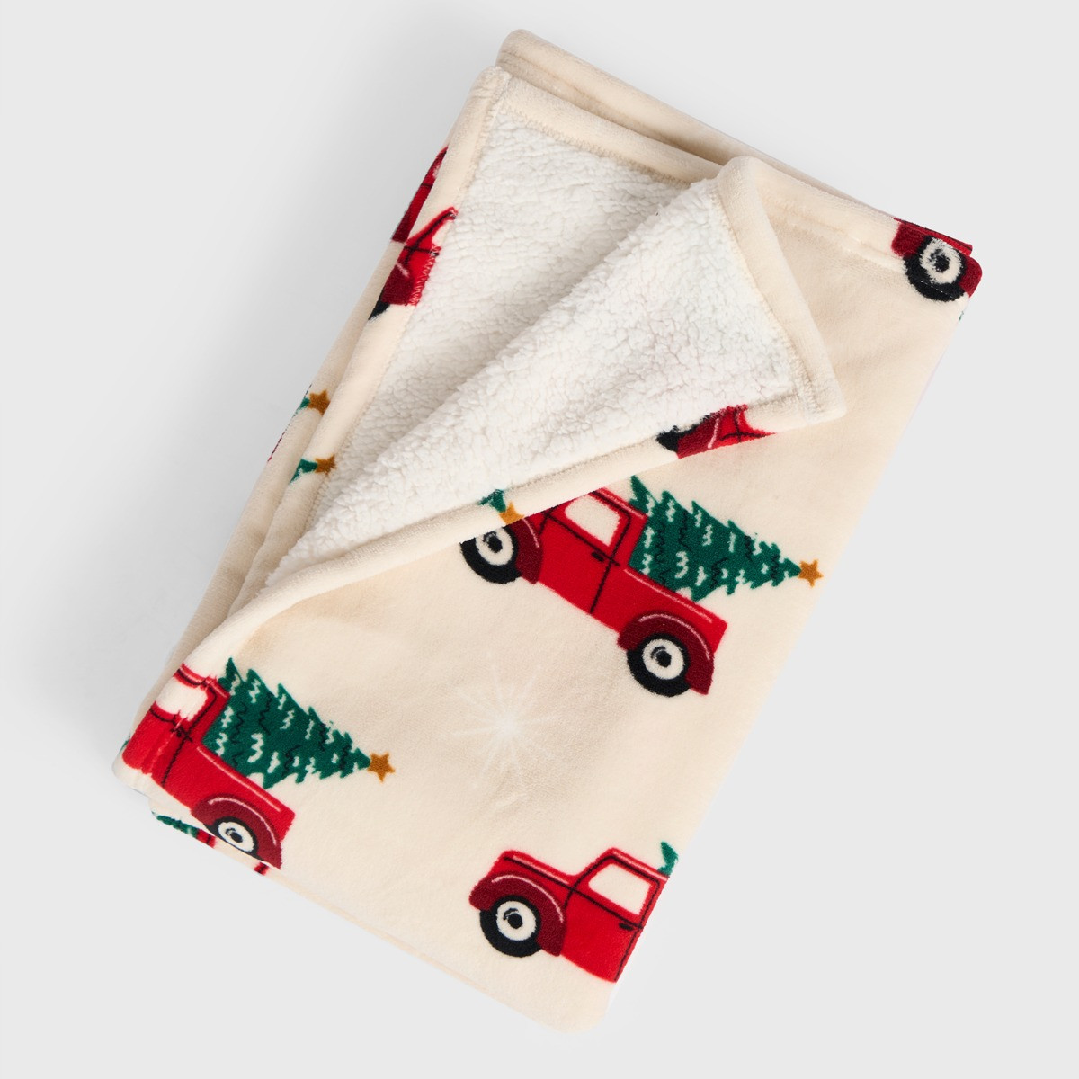 OHS Home for Christmas Printed Throw - Natural >