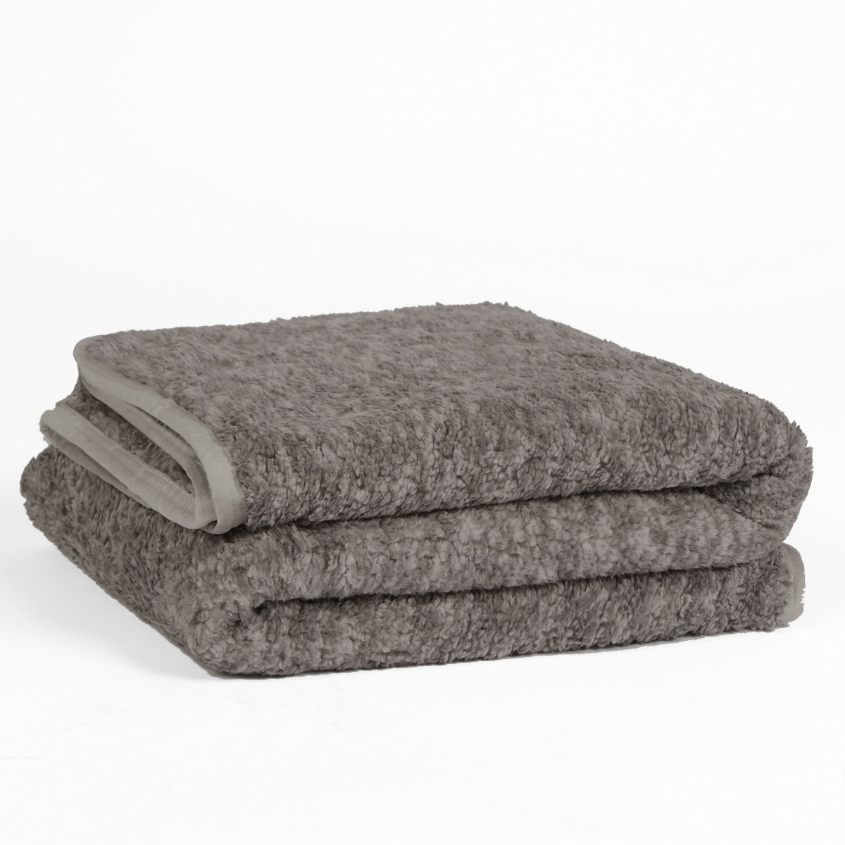 OHS Teddy Marl Binded Throw - Charcoal>