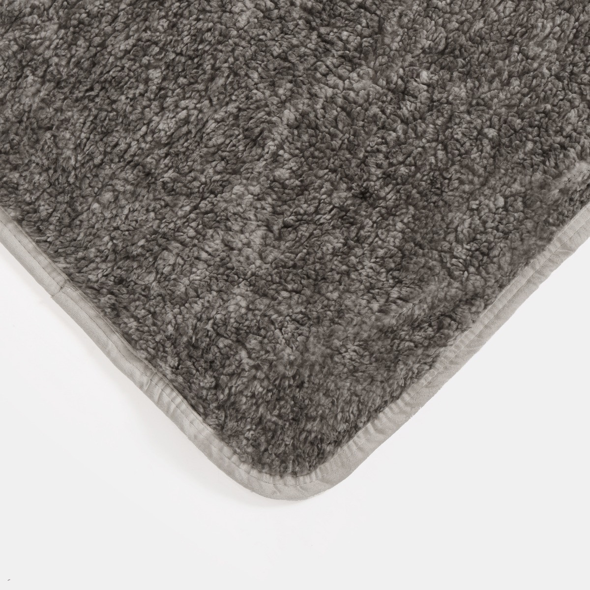 OHS Teddy Marl Binded Throw - Charcoal>