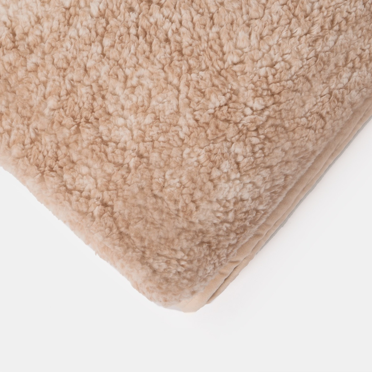 OHS Teddy Marl Binded Throw - Natural>