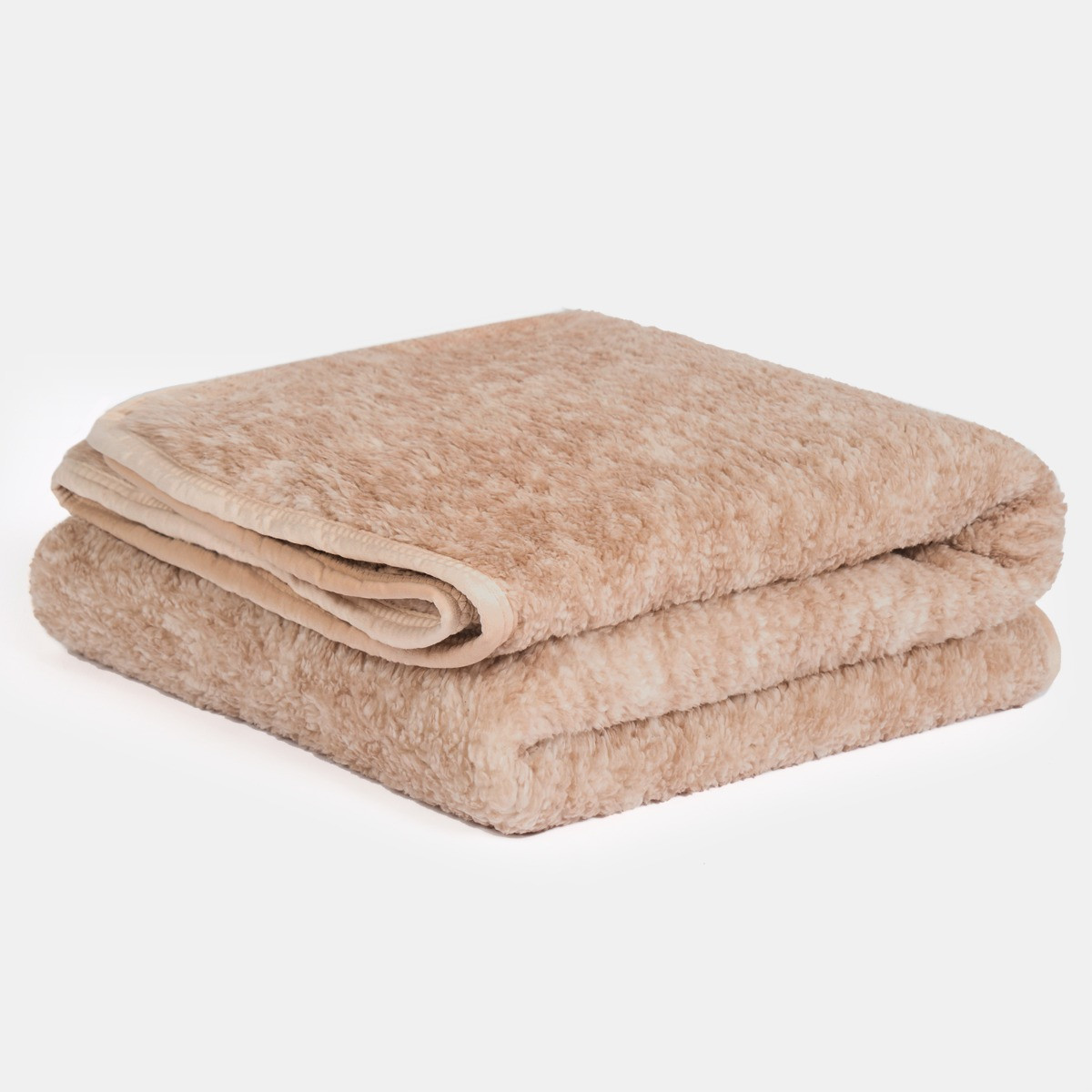 OHS Teddy Marl Binded Throw - Natural>