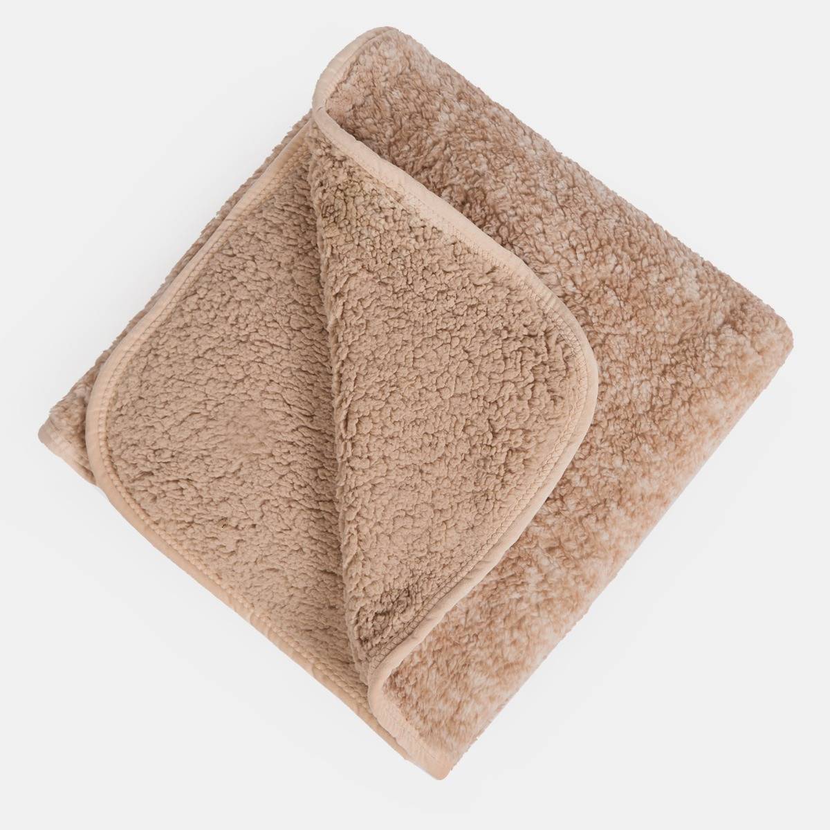 OHS Teddy Marl Binded Throw - Natural>