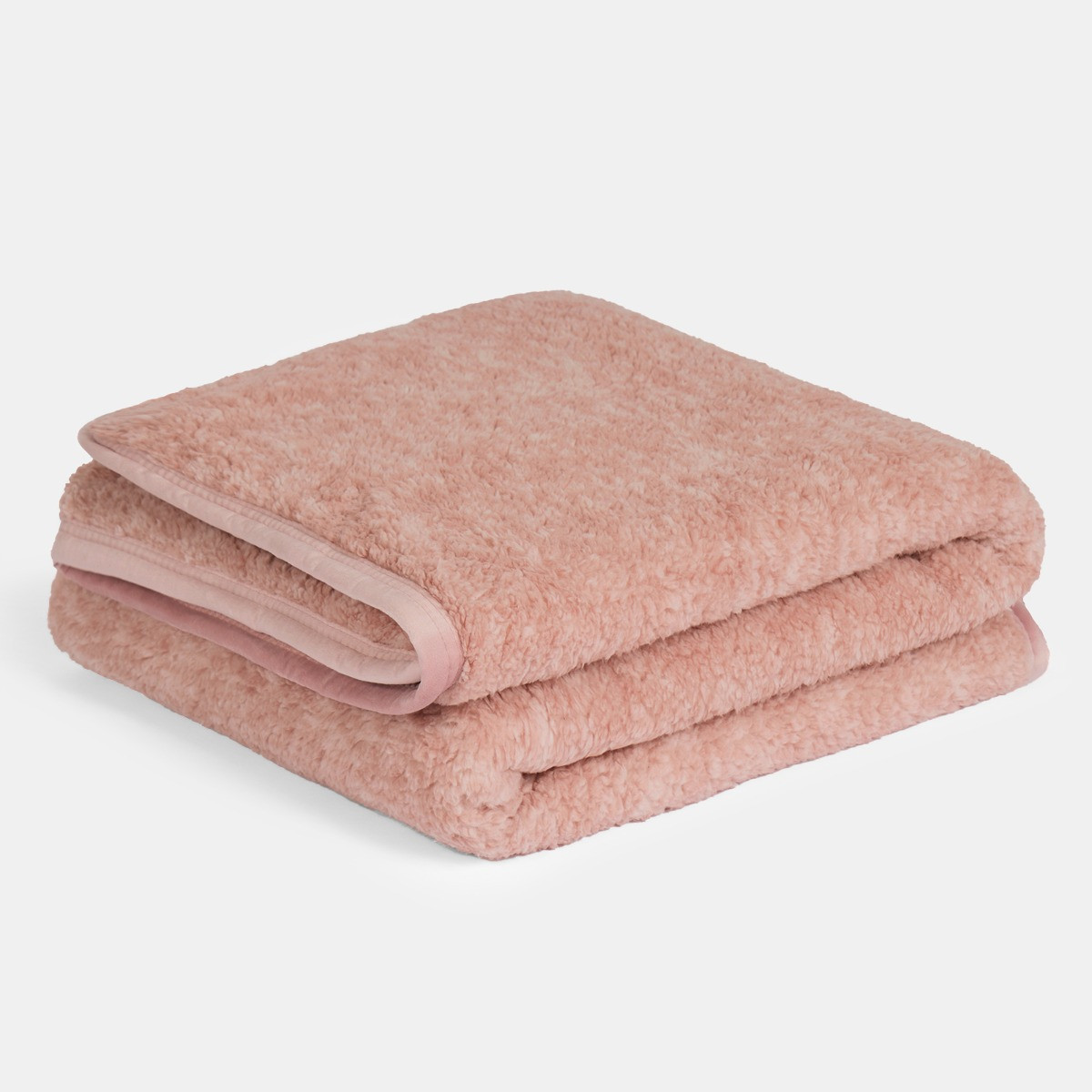 OHS Teddy Marl Binded Throw - Blush>