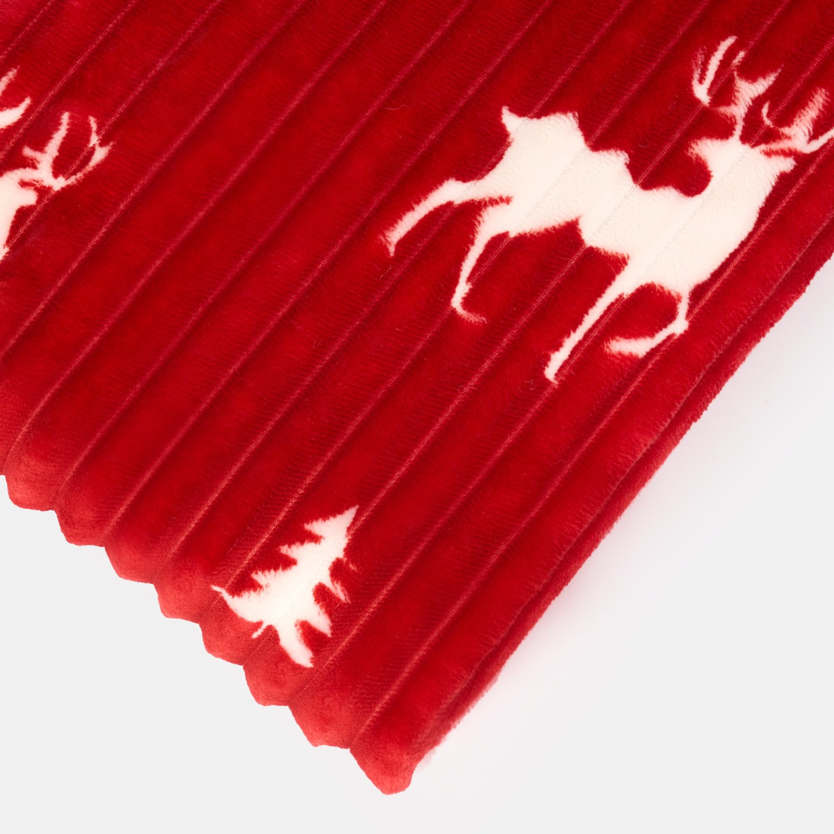 OHS Ribbed Stag Throw Sherpa Reverse - Red>