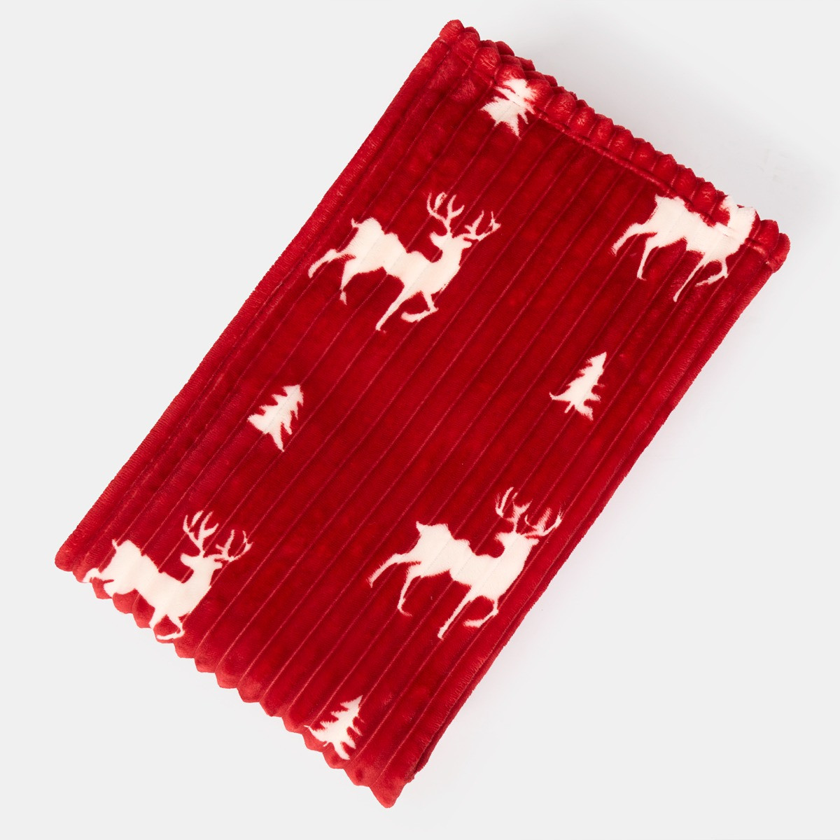 OHS Ribbed Stag Throw Sherpa Reverse - Red>