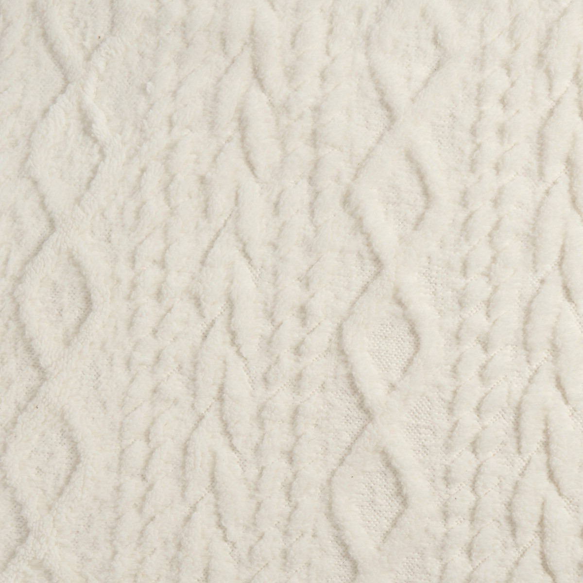 OHS Cable Knit Sherpa Throw - Cream>