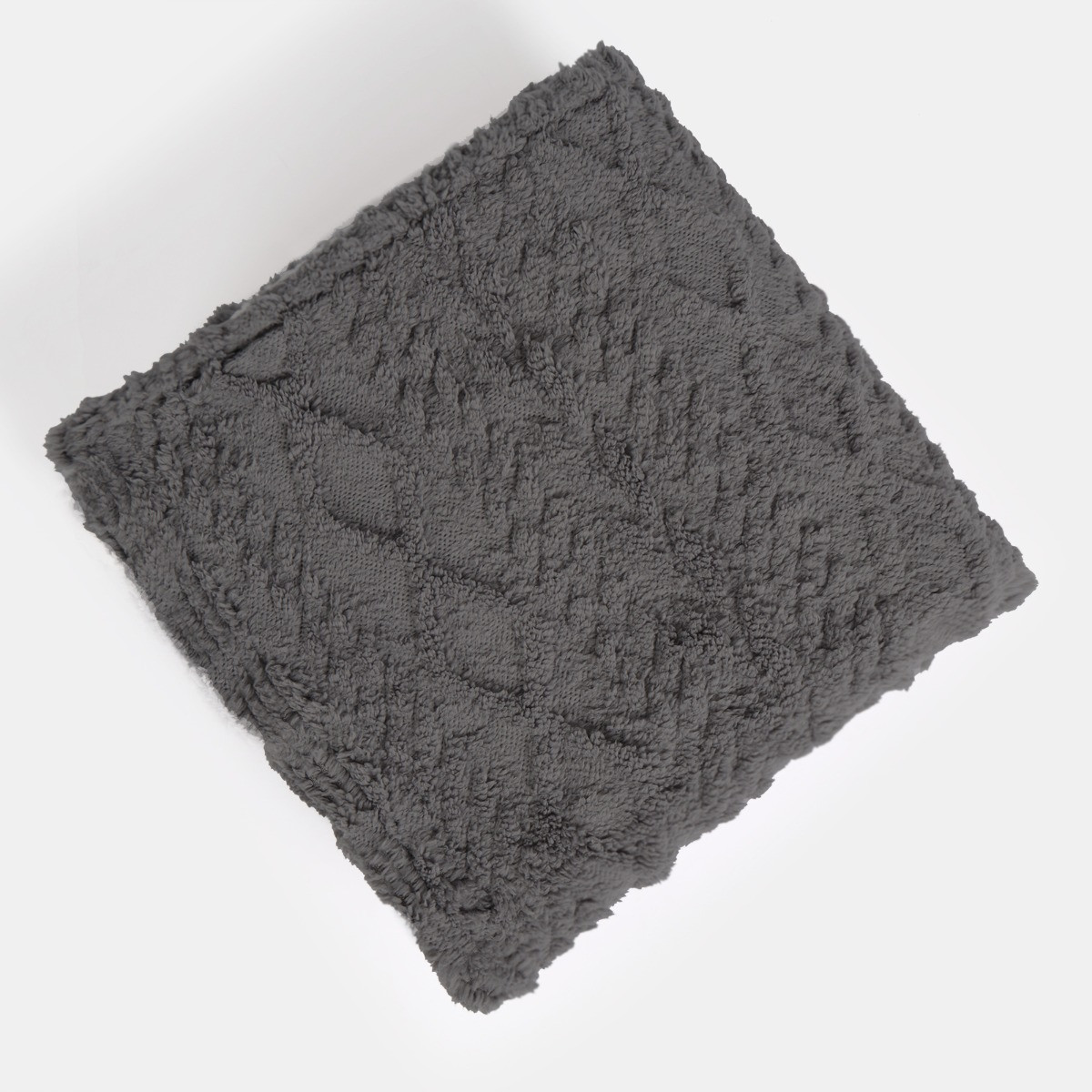 OHS Cable Knit Sherpa Throw - Grey>