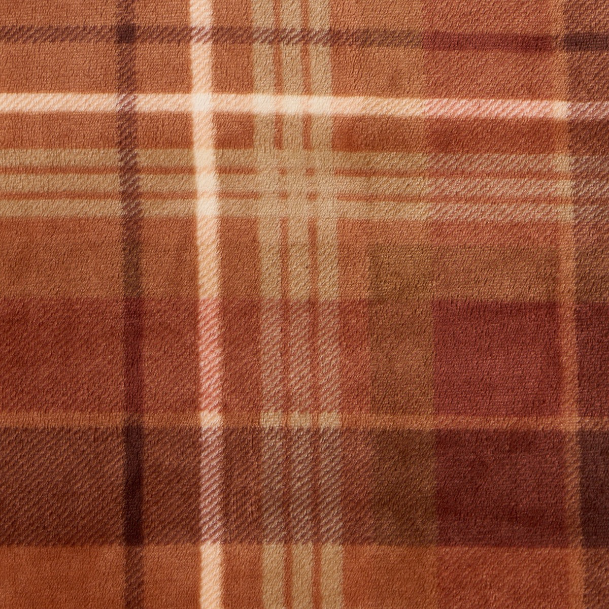 OHS Felix Flannel Check Fleece Throw - Rust >