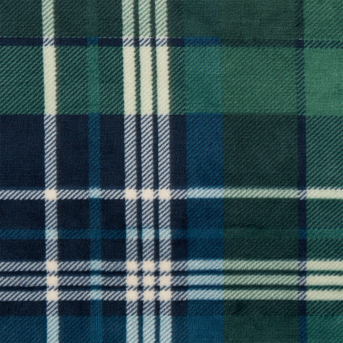 OHS Husdon Flannel Check Fleece Throw - Navy/Green >