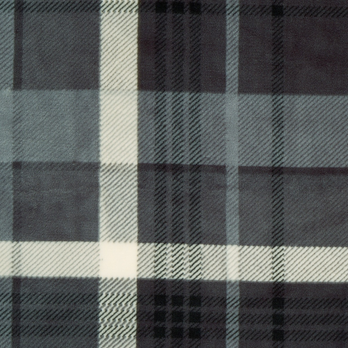 OHS Winsford Flannel Check Fleece Throw - Grey >