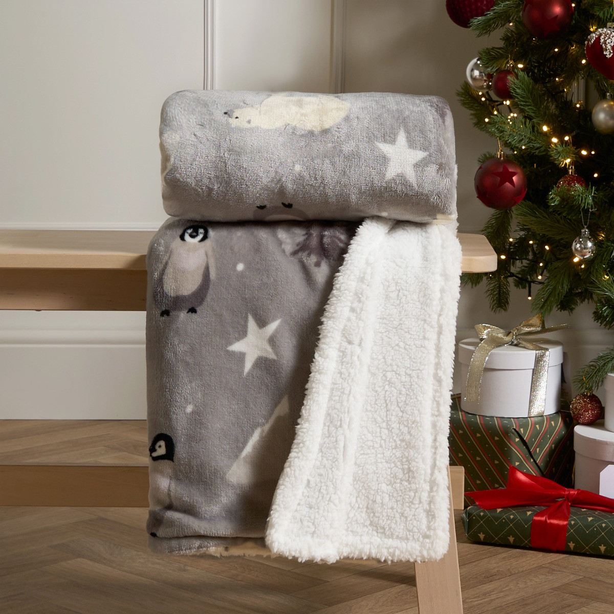 OHS Arctic Flannel Fleece Throw - Grey >