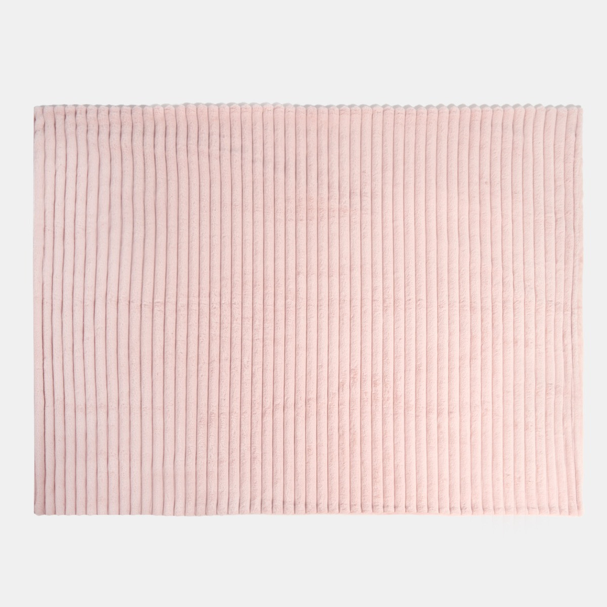 OHS Faux Fur Thick Ribbed Throw - Blush >