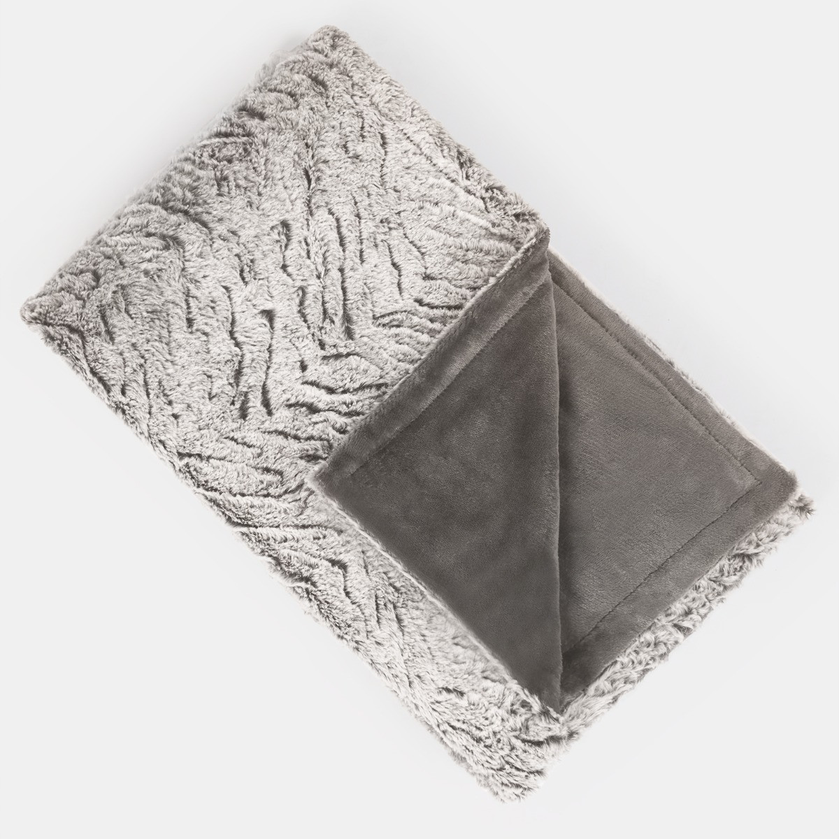 OHS Faux Fur Two Tone Throw - Natural >