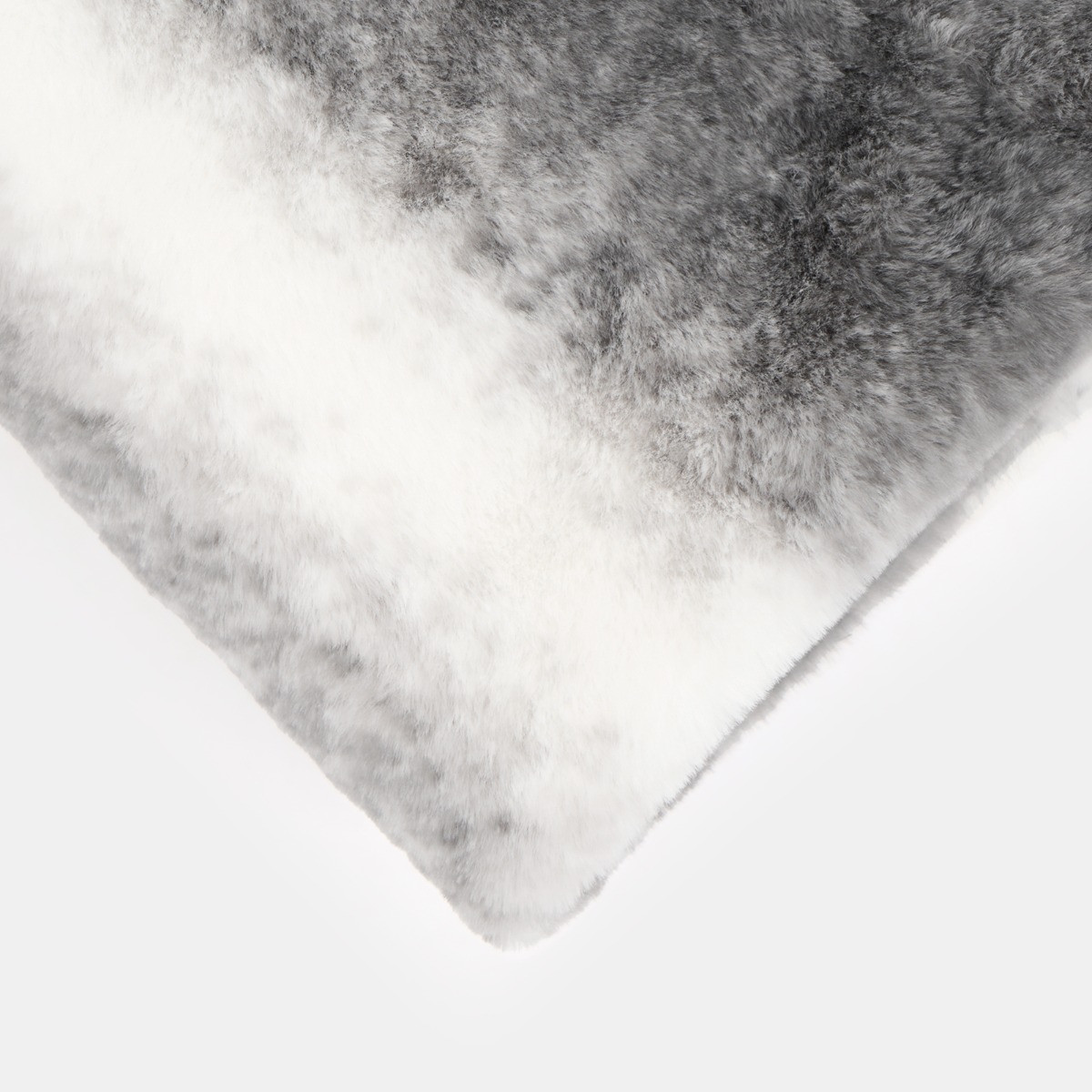 OHS Faux Fur Stripe Throw - Grey>