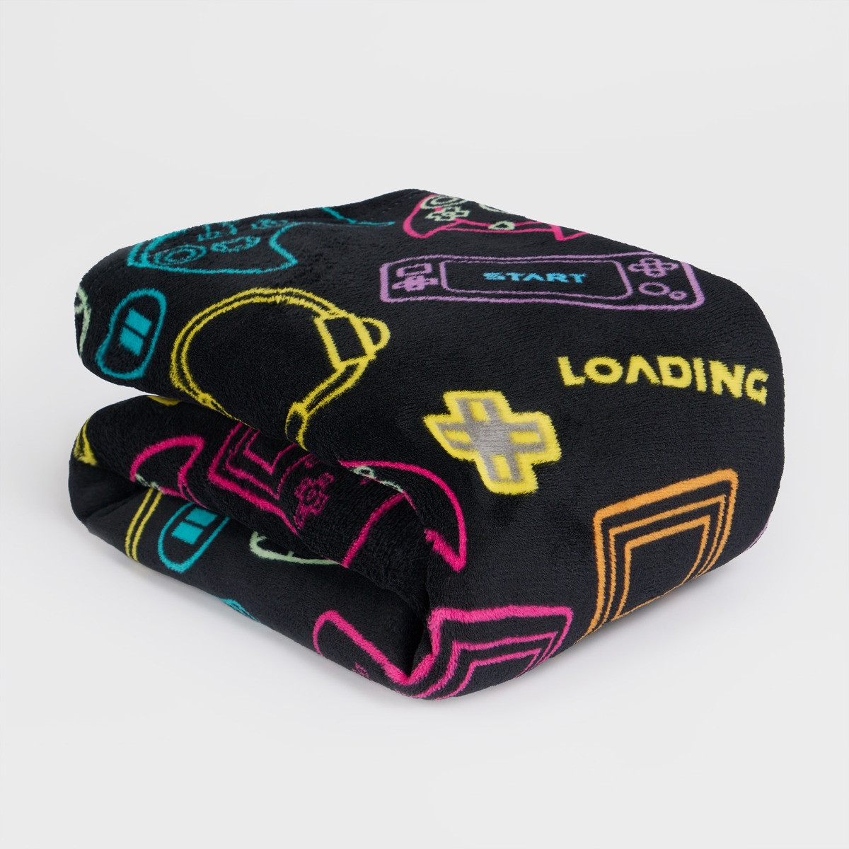 OHS Kids Gaming Printed Throw - Black >