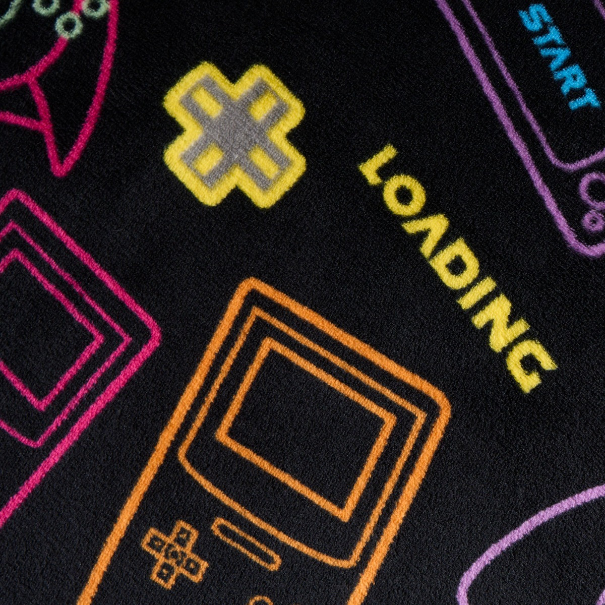 OHS Kids Gaming Printed Throw - Black >