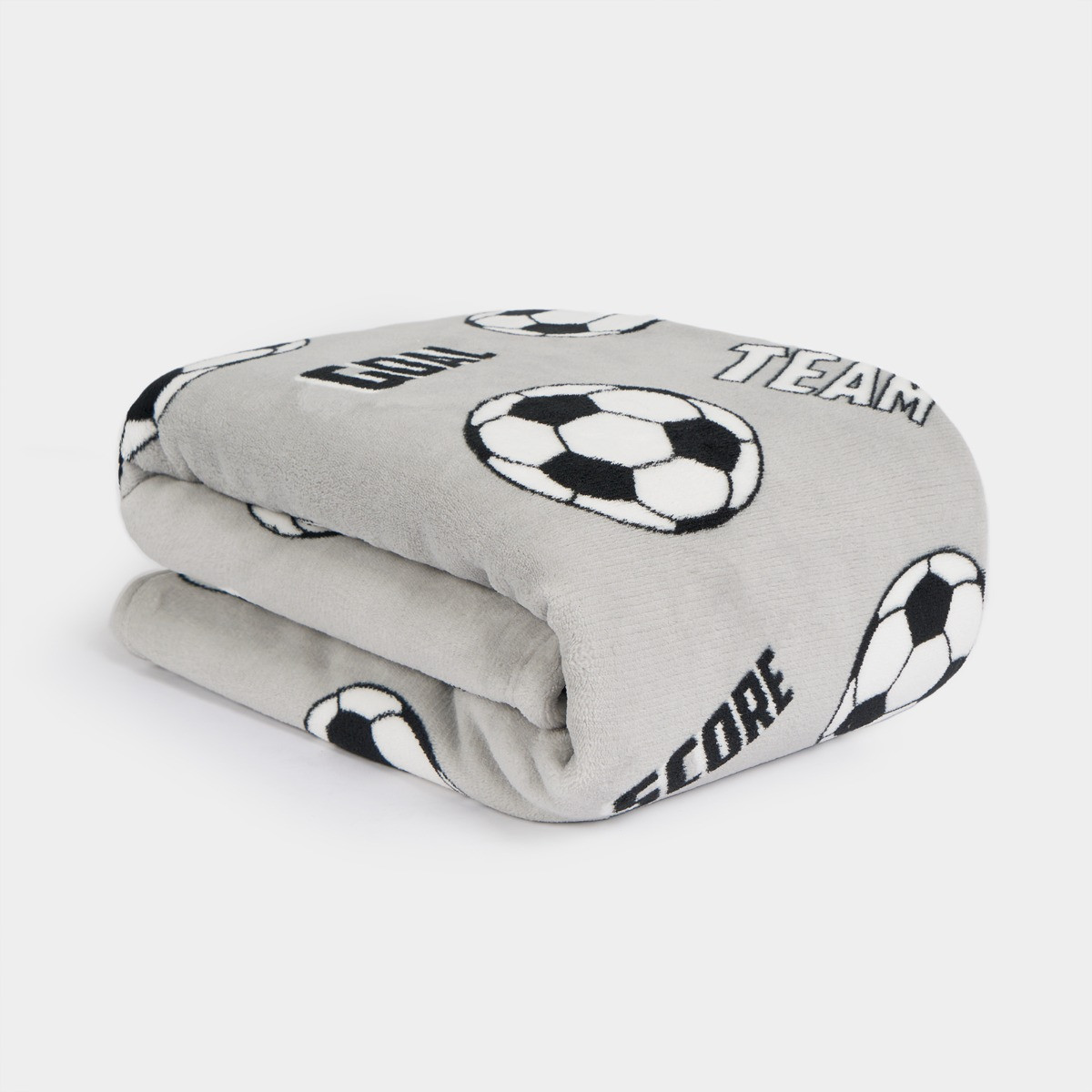 OHS Kids Football Printed Throw - Grey>