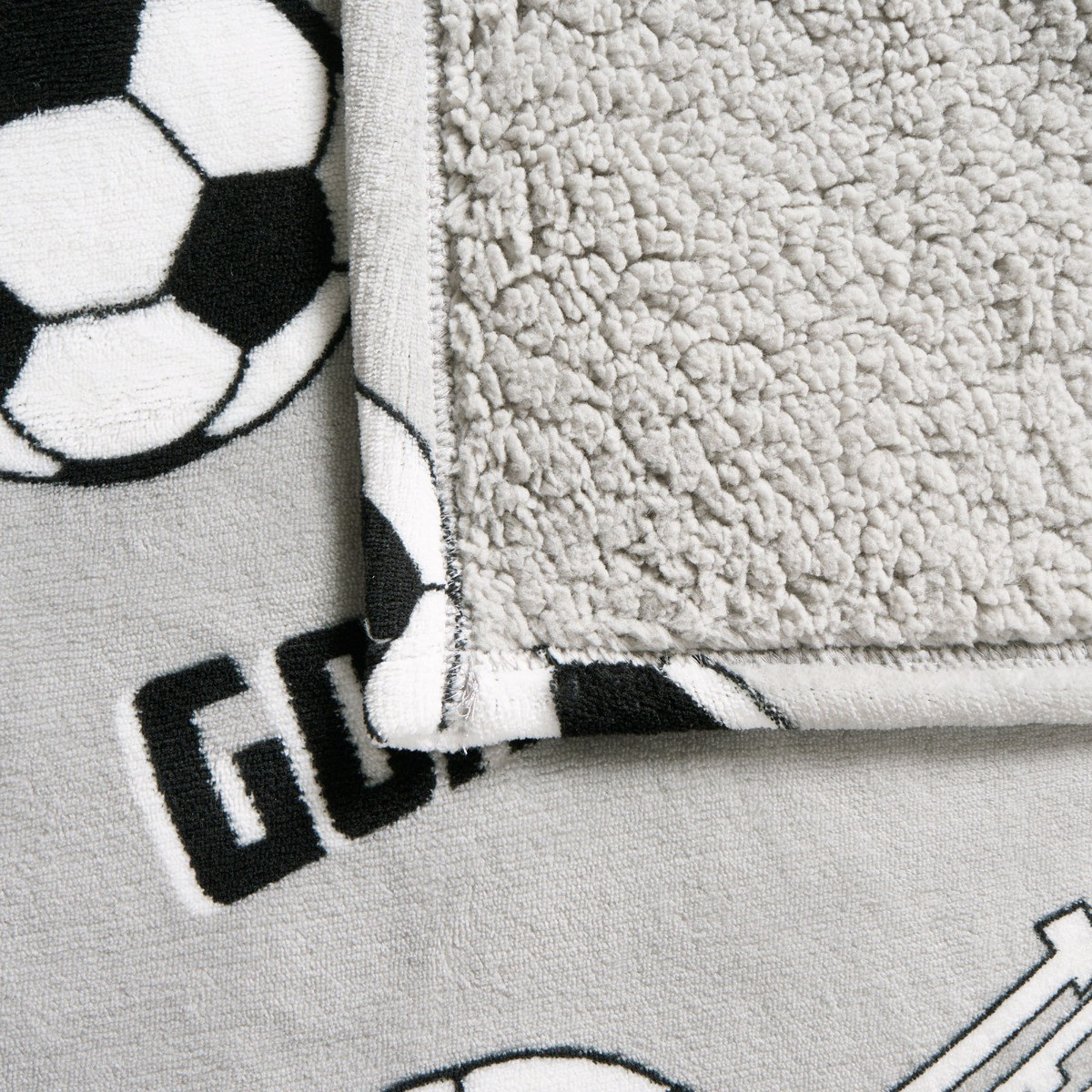 OHS Kids Football Printed Throw - Grey>