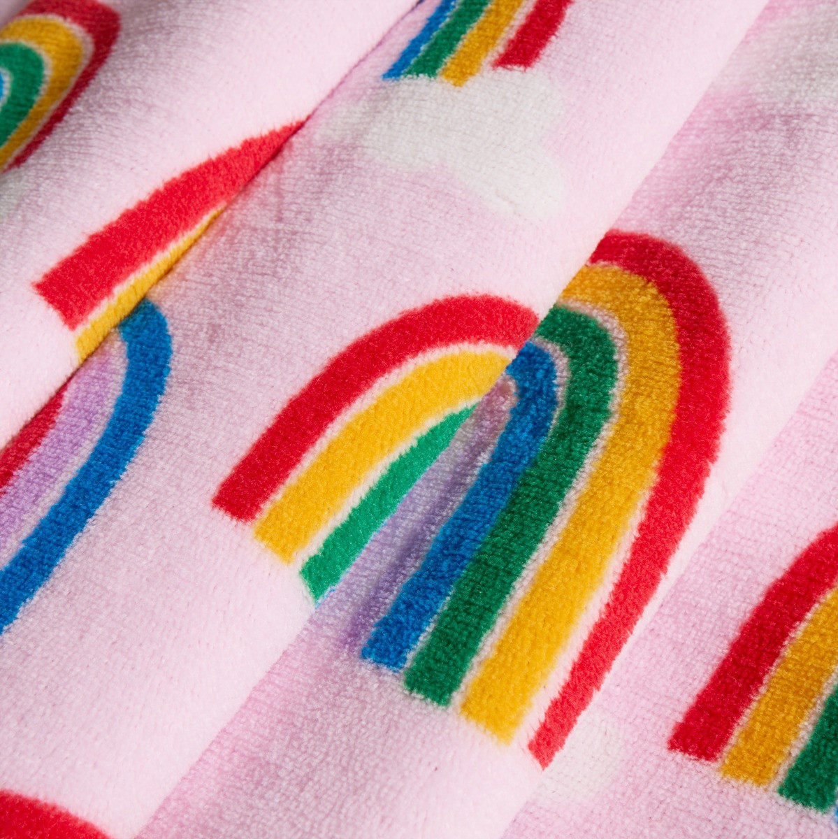 OHS Kids Rainbow Printed Throw - Pink >